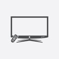 Smart TV with remote control icon Royalty Free Stock Photo
