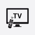 Smart TV with remote control icon Royalty Free Stock Photo