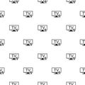 Smart TV with remote control seamless pattern isolated on white background Royalty Free Stock Photo