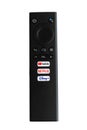 Smart TV remote control for streaming services. It has three buttons with direct access to Disney Plus, Youtube, Netflix and has a Royalty Free Stock Photo