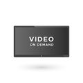 Smart TV with the text: `Video on demand`. Concept of streaming television, web television. Vector illustration, flat design Royalty Free Stock Photo
