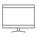 Smart tv thin line icon, electronic and television Royalty Free Stock Photo