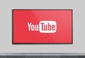 Smart TV with the YouTube Service service. Royalty Free Stock Photo