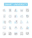 Smart university vector line icons set. Smart, University, Educational, Learning, Intelligent, Innovative, Knowledgeable