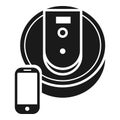 Smart vacuum cleaner icon, simple style