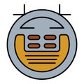 Smart vacuum cleaner robot icon color outline vector