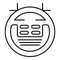 Smart vacuum cleaner robot icon, outline style