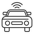 Smart vehicle safety icon outline vector. Control smart stop
