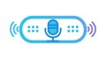 Smart Voice Assistant Microphone Interface Icon, vector design Generative AI Royalty Free Stock Photo