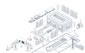 Smart warehouse automation with AGVs and AMRs, delivering global logistics solutions through integrated robotics and intelligent