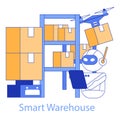 Smart Warehouse concept. Vector illustration.
