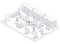 Smart Warehouse Technology and Industry 4.0. Utilizing AGVs and AMRs for efficient automated material handling, logistics, and