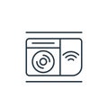 smart washing machine icon vector from smart home devices concept. Thin line illustration of smart washing machine editable stroke