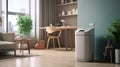 Smart waste basket. Electronic gadget for the home. Open cover.