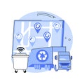 Smart waste collection isolated cartoon vector illustrations.