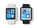 Smart watch with apps icons white