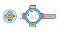 Smart Watch Artificial Intelligence, vector design Generative AI Royalty Free Stock Photo