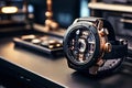 smart watch case analysis a camera mounted on a watchmakers benc Royalty Free Stock Photo