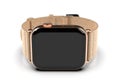 Apple Watch 4 style smartwatch, gold, black screen