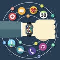 Smart watch flat design