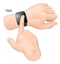 Smart watch gesture. Gesture flick. Royalty Free Stock Photo