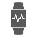 Smart watch glyph icon, electronic and digital Royalty Free Stock Photo