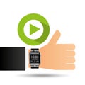 Smart watch on hand- video player Royalty Free Stock Photo