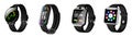 Smart watch hand wearable accessory realistic set