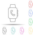 smart watch handset multi color style icon. Simple thin line, outline vector of web icons for ui and ux, website or mobile Royalty Free Stock Photo