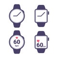 Smart Watch Heart Rate Icon. EPS 10. Vector icons