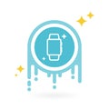 Smart watch icon. Stars and circles. Vector illustration, flat design Royalty Free Stock Photo
