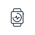 smart watch icon vector from fitness and gym concept. Thin line illustration of smart watch editable stroke. smart watch linear