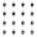 Smart watch icons set vector illustration Royalty Free Stock Photo