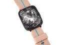 Smart watch isolated with broken display Royalty Free Stock Photo