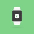 Smart watch isolated. Phone icon. Vector illustration, flat design Royalty Free Stock Photo