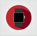 Smart watch longshadow icon logo illustration