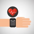 Smart watch medical service heart rate Royalty Free Stock Photo