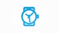 Smart watch modern mobile device realistic icon. 3d line vector illustration. Top view