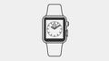 Smart Watch Outline Icon Vector Illustration