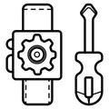 Smart watch setting icon vector