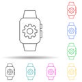 smart watch setting multi color style icon. Simple thin line, outline vector of web icons for ui and ux, website or mobile Royalty Free Stock Photo