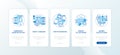 Smart watch setup hints onboarding mobile app page screen with concepts