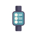 Smart watch showing menu interface with buttons and text lines Royalty Free Stock Photo