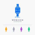 smart watch, smartwatch, watch, apple, android 5 Color Glyph Web Icon Template isolated on white. Vector illustration Royalty Free Stock Photo