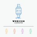 smart watch, smartwatch, watch, apple, android 5 Color Line Web Icon Template isolated on white. Vector illustration Royalty Free Stock Photo