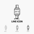 smart watch, smartwatch, watch, apple, android Icon in Thin, Regular and Bold Line Style. Vector illustration