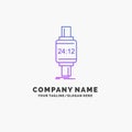 smart watch, smartwatch, watch, apple, android Purple Business Logo Template. Place for Tagline Royalty Free Stock Photo