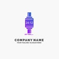 smart watch, smartwatch, watch, apple, android Purple Business Logo Template. Place for Tagline