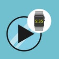 Smart watch technology with video player Royalty Free Stock Photo
