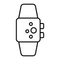 Smart watch thin line icon. Time vector illustration isolated on white. Gadget outline style design, designed for web